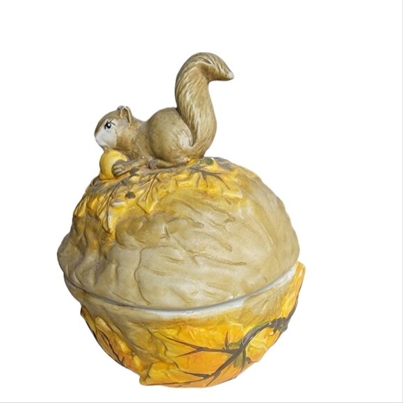 1998 vintage ceramic squarel nuts candy dish bowl - Picture 6 of 10